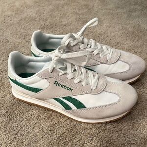 Reebok White and Green Sneakers